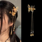 Antique butterfly Chinese hairpin with tassel design