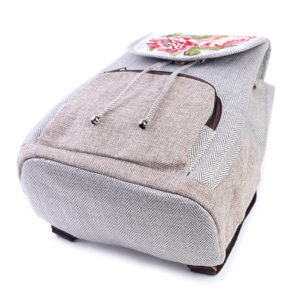 Women's Retro Flower Embroidery Cotton And Linen Backpack