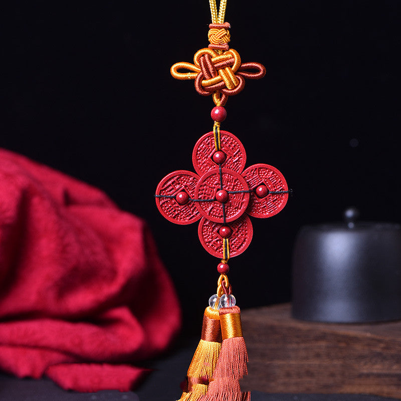 Raw Ore Purple Gold Sand Qing Dynasty Five Emperors' Coins Car Interior Decoration Pendant