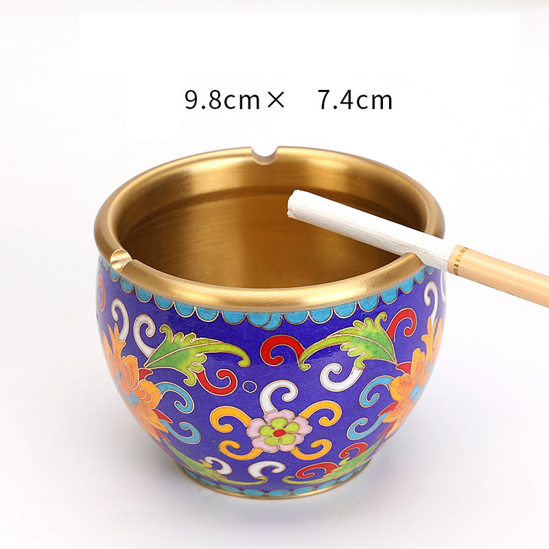 Pure Copper Ashtray Household Living Room New Chinese Retro