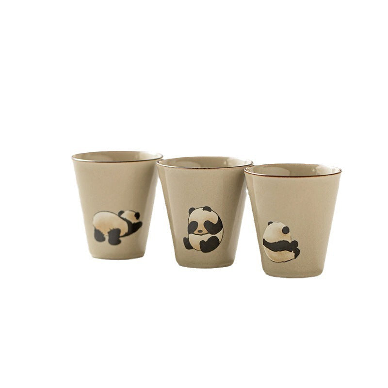 Ceramic Cup Panda Tea Set Household Chinese Style Lovely Single Cup Hostess Cup