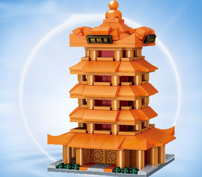 Ancient Style Street View Traditional Architecture Tower Model Building Blocks Toys