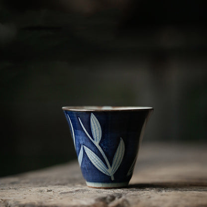 Antique Ceramic Blue And White Hand-painted Teapot