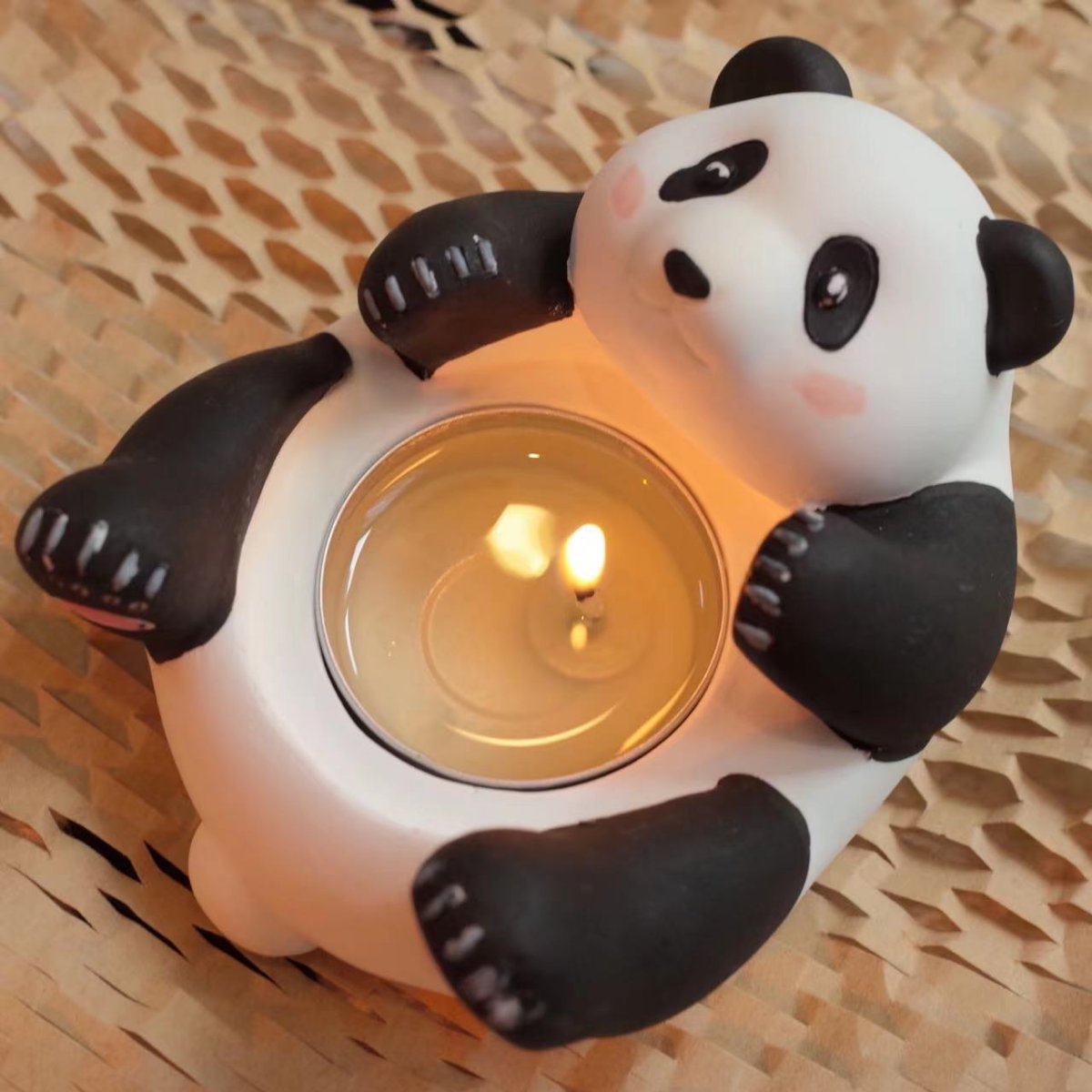 Cartoon Cute Panda Scented Candle Plaster Candle Holder-3