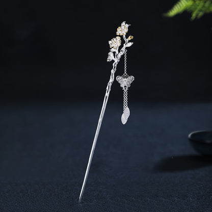 Twelve Flower Gods Ancient Style Sterling Silver Hairpin