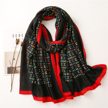 Western Style Fashion Shawl All-match Silk Warm Scarf