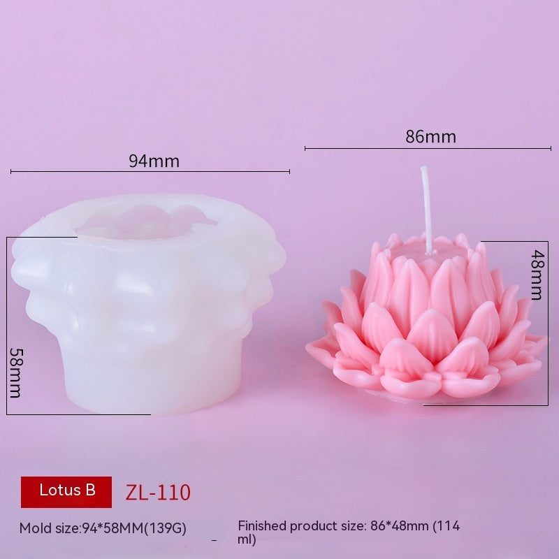 Lotus Aromatherapy Candle Silicone Mold Handmade Simulation Flowers Car Fragrant Stone Abrasive Tool