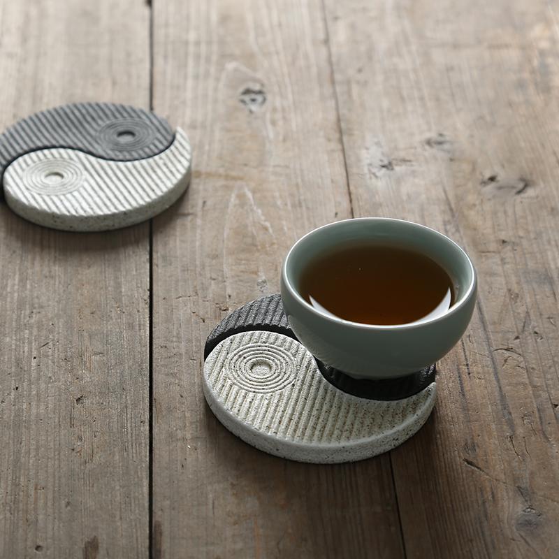 Personality Creative Ceramic Tea Coasters Chinese Style Insulation