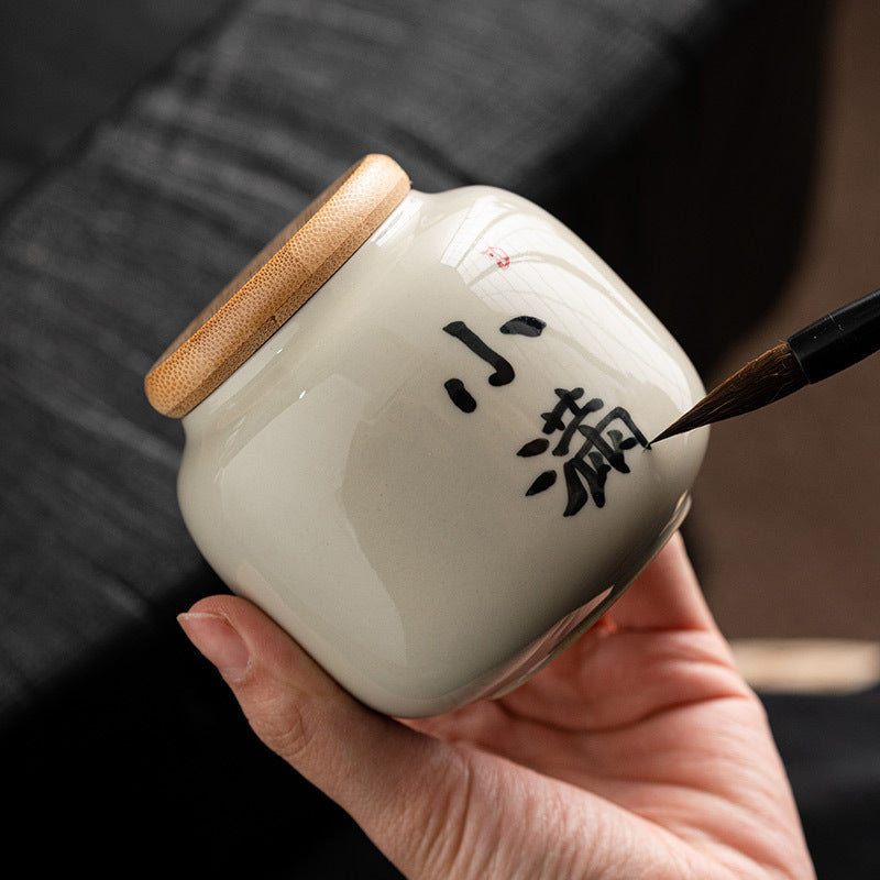 Chinese Calligraphy Tea Pot Ceramic Mini