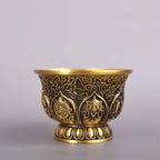 Embossed Eight Treasures Offering Water Bowl Copper Ware Ornaments