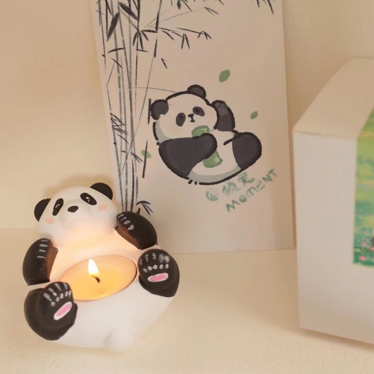 Cartoon Cute Panda Scented Candle Plaster Candle Holder-2