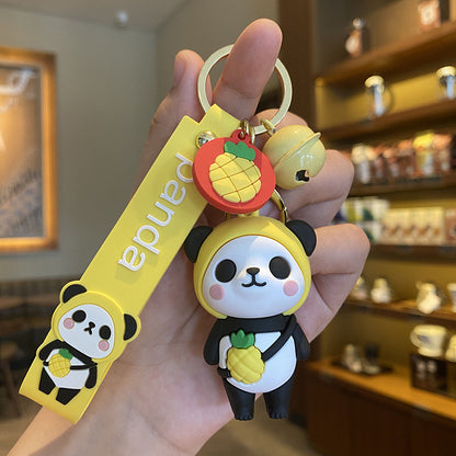 Cute Fruit Panda Keychain Backpack Pendant