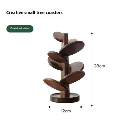 Creative Black Walnut Tree-shaped Coaster Solid Wood Removable Anti-scald Ornaments