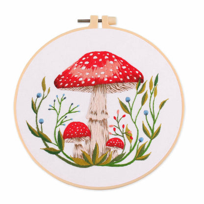 Mushroom Embroidery Handmade Material Package Novice Embroidery Diy Kit