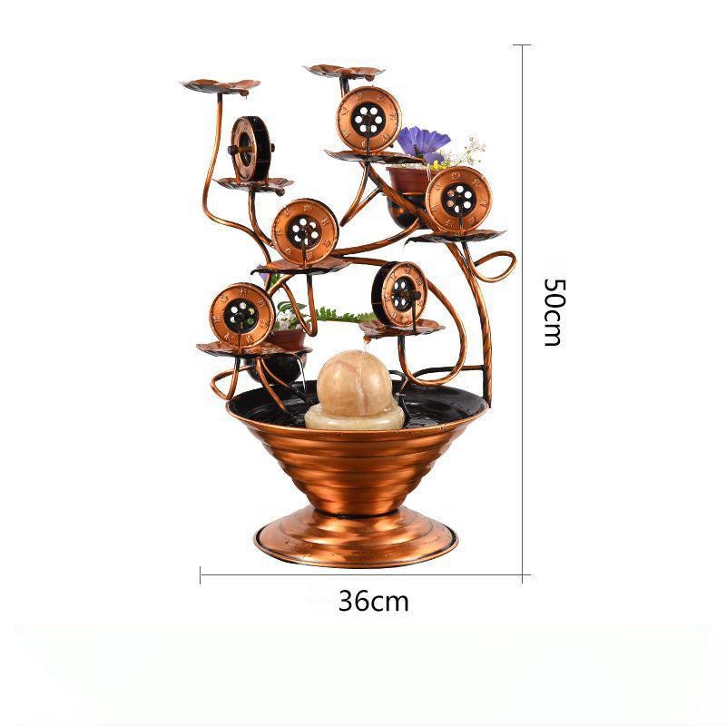 Pure Copper Water Ornaments Feng Shui Wheel Wealth Fountain