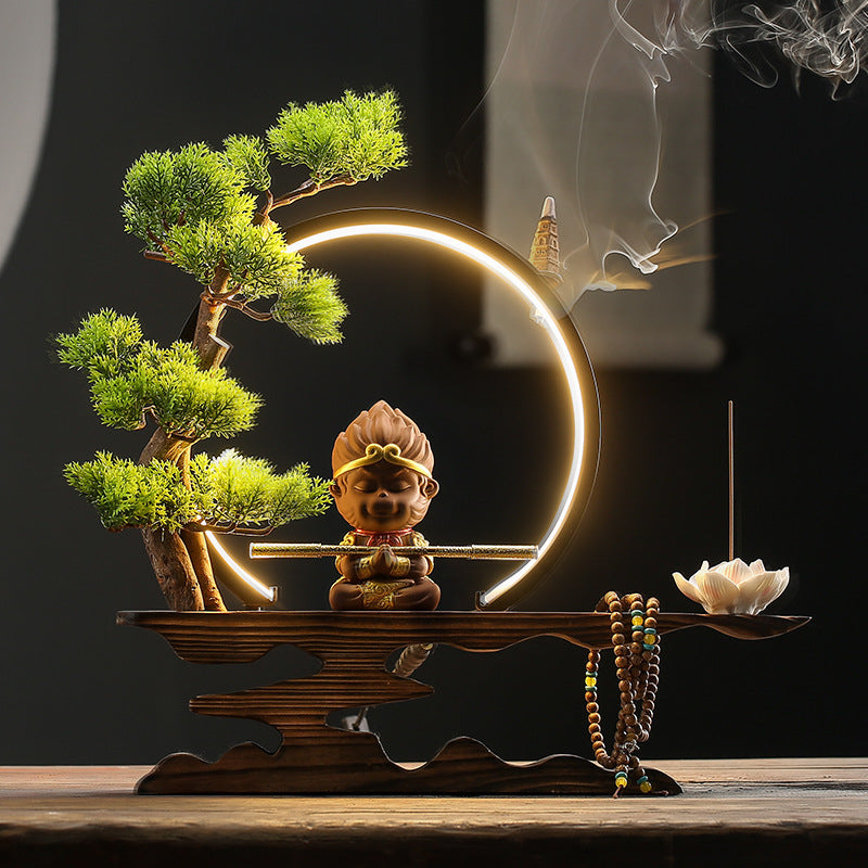 Zen Backflow Incense Burner The Monkey King Quest For The Sutra Decoration Living Room Entrance Office Decorations Home Incense Burner