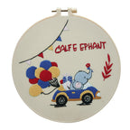 Animal embroidery wall art kit with bamboo stretch option