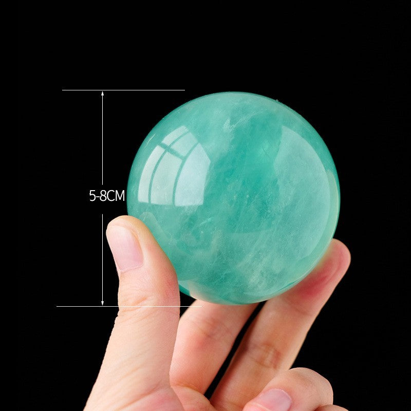 Natural Lake Water Blue Fluorite Ball Original Stone Grinding Feng Shui Ornaments