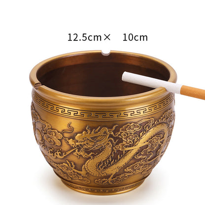 Pure Copper Ashtray Household Living Room New Chinese Retro