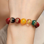 Cinnabar Bracelet with Five Gods of Wealth Feng Shui Gift-1
