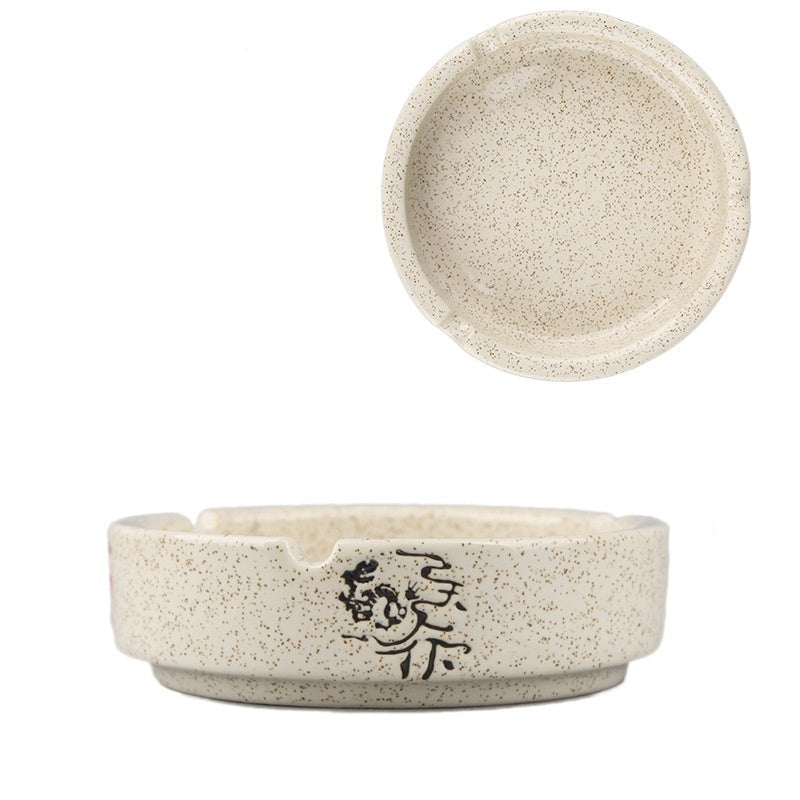 Chinese Style Fish Picture Retro Ashtray Ceramic Creative