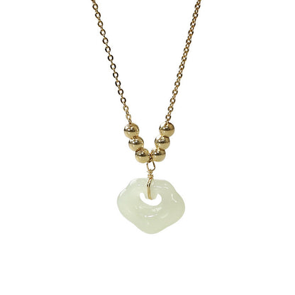 Longevity Lock Necklace Niche Hetian Jade