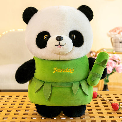 Bamboo Pipe Panda Plush Toy Doll Ornament