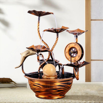 Pure Copper Water Ornaments Feng Shui Wheel Wealth Fountain