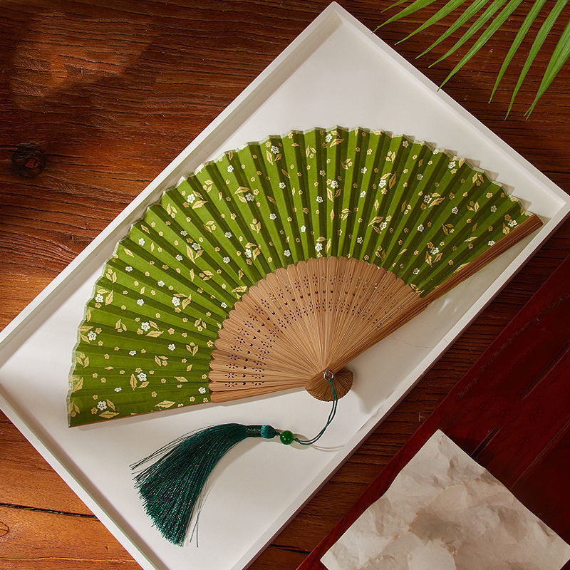 Portable Chinese Folding Fan For Women In Summer