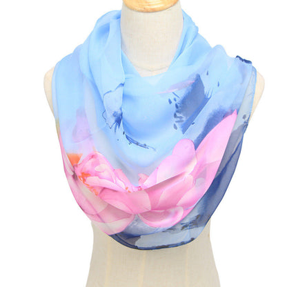 Printed Spring And Summer Sunscreen Thin Scarf Shawl