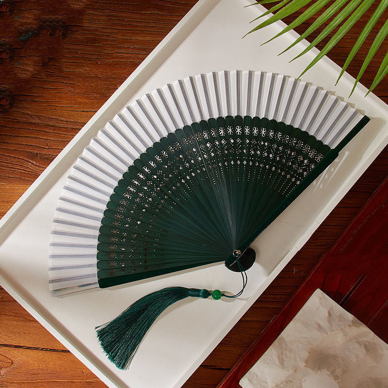 Portable Chinese Folding Fan For Women In Summer