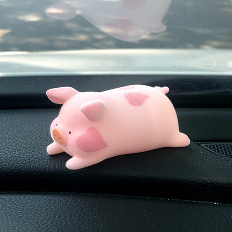 Cute cartoon pig car center console decoration