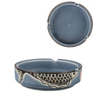 Chinese Style Fish Picture Retro Ashtray Ceramic Creative