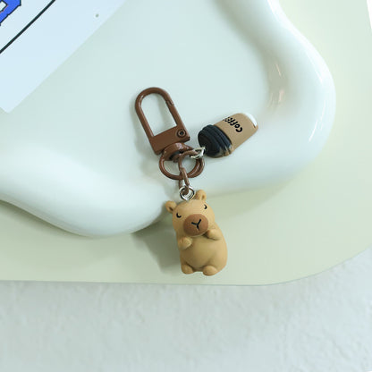 Student Favorite Cartoon Capybara 3D Resin Mini Keychain