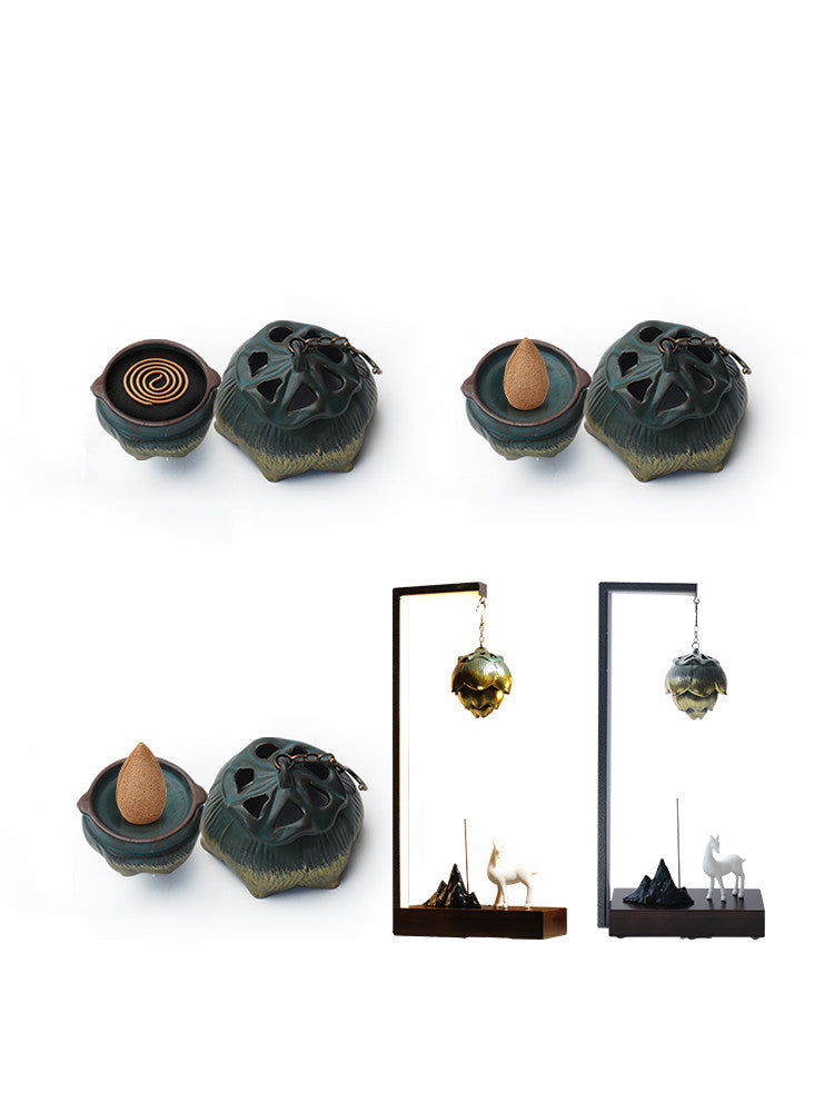 Chinese Style Zen-like Backflow Incense Burner Bergamot Lamp Ornament