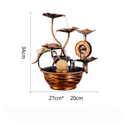 Pure Copper Water Ornaments Feng Shui Wheel Wealth Fountain