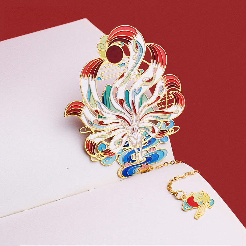 Chinese Style Metal Bookmark Fan-shaped Brass Bookmark Exquisite