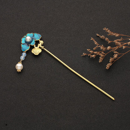 Antique Hairpin Hanfu Accessories Burning Blue Retro Hairpin