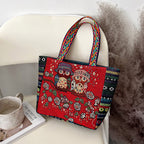 Ethnic Style Animal Three-dimensional Embroidered Canvas Handbag-12