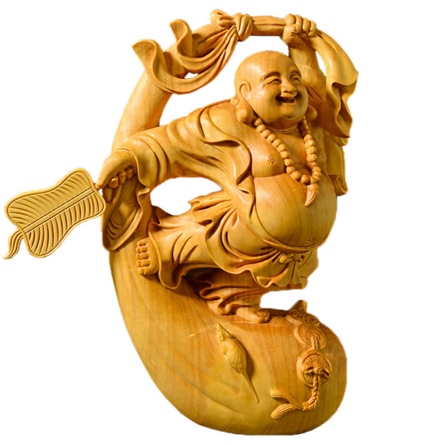 Buddha Bag Monk Boxwood Ornament