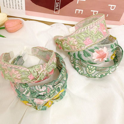 Ethnic Style Embroidery Floral New Chinese Style Headband Hair Accessories