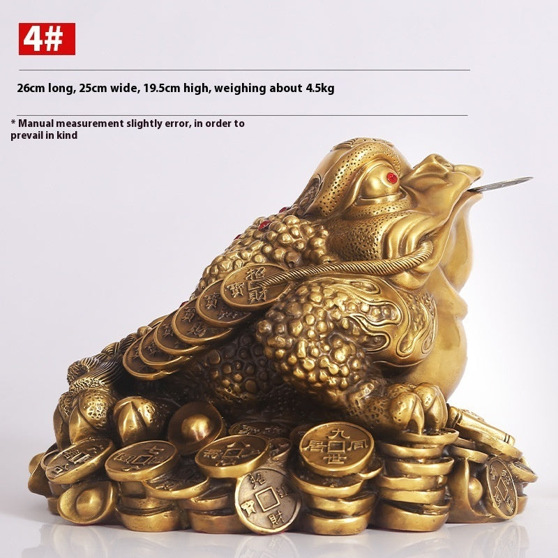 Store Fortune Decoration Golden Toad with Money in its Mouth Decoration