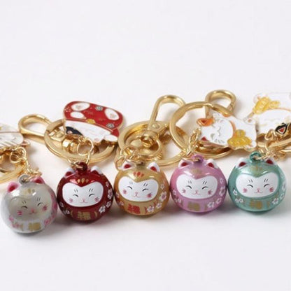 Cute Lucky Cat Car Keychain with Good Meaning