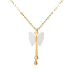 Hetian Jade Pendant Butterfly Tassel Pendant Necklace