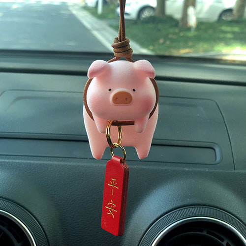 Cute cartoon pig car center console decoration