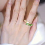 Chinese Style Green Bamboo Ring Is Light And Luxurious