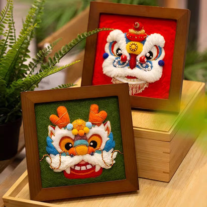 Wool Felt Poke Diy Material Package Lion Embroidery