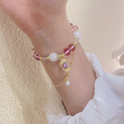 New Chinese Style Purple Crystal String Beads Bracelet