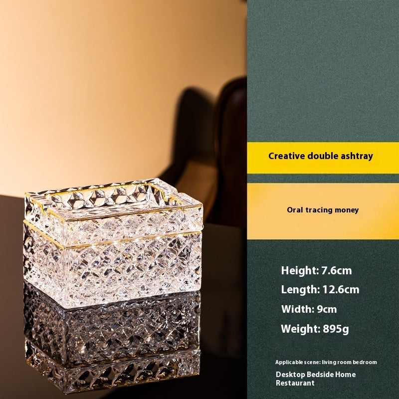 Modern Light Luxury Crystal Glass Ashtray