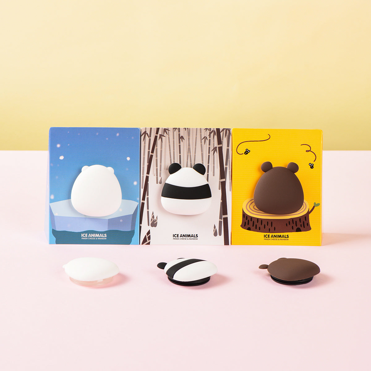 The Three Bare Bears Embossed Silicone Airbag Mobile Phone Holder